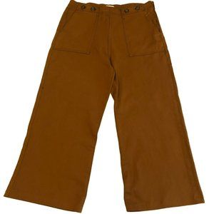 Kensie Pants 14/32 Brown High Waist Wide Leg Pockets Boho Jeans Crop/Ankle